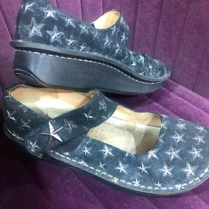 Alegria Paloma Star Studded Sandals Mary Jane black buckle shoes